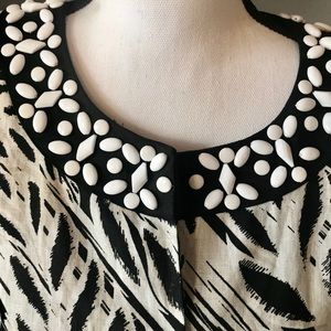 JM COLLECTION Beaded Collar Lightweight Jacket